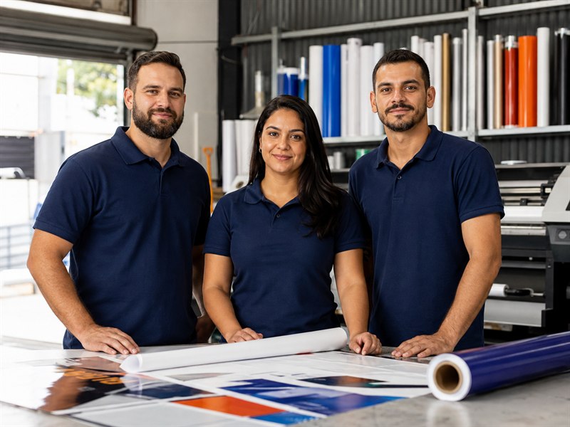 Equipe da GRAFCHEN na oficina de comunicação visual em Maceió